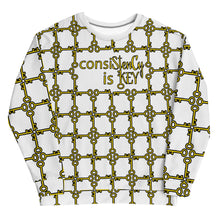 Load image into Gallery viewer, Unisex Sweatshirt &quot; consiStenCy is KEY with KEY Cluster (Print Layered)&quot;
