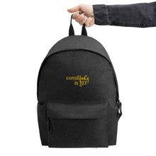 Load image into Gallery viewer, Backpack &quot;conisStenCy is KEY (Embroidered)&quot;
