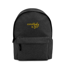 Load image into Gallery viewer, Backpack &quot;conisStenCy is KEY (Embroidered)&quot;
