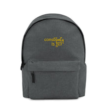 Load image into Gallery viewer, Backpack &quot;conisStenCy is KEY (Embroidered)&quot;
