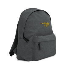 Load image into Gallery viewer, Backpack &quot;conisStenCy is KEY (Embroidered)&quot;
