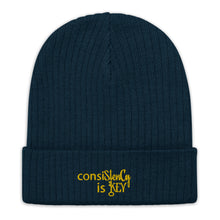 Load image into Gallery viewer, Unisex &quot;consiStenCy is KEY (Embroidered)&quot; Recycled cuffed beanie
