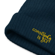 Load image into Gallery viewer, Unisex &quot;consiStenCy is KEY (Embroidered)&quot; Recycled cuffed beanie
