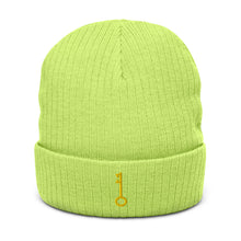 Load image into Gallery viewer, &quot;Single KEY (Embroidered)&quot; Ribbed knit beanie
