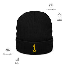 Load image into Gallery viewer, &quot;Single KEY (Embroidered)&quot; Ribbed knit beanie
