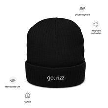 Load image into Gallery viewer, &quot;got rizz.&quot; Ribbed knit beanie
