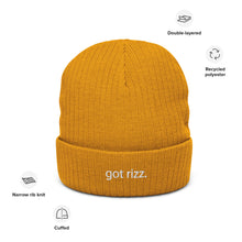 Load image into Gallery viewer, &quot;got rizz.&quot; Ribbed knit beanie
