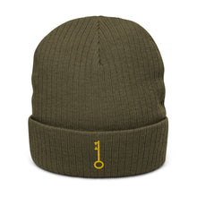 Load image into Gallery viewer, &quot;Single KEY (Embroidered)&quot; Ribbed knit beanie
