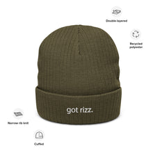 Load image into Gallery viewer, &quot;got rizz.&quot; Ribbed knit beanie
